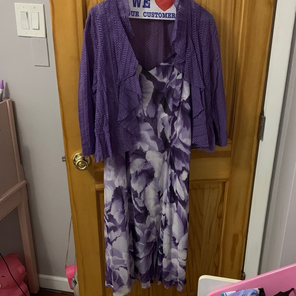 Connected Apparel Violet and Cream Ensemble